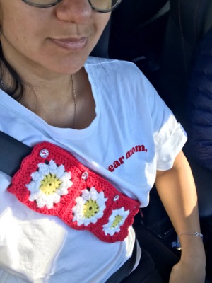 Sunflower seat belt cover: Crochet pattern | Ribblr