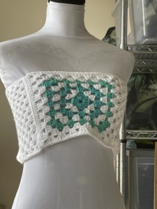 The Strapless Granny Square Crochet Top