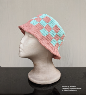 Checkered Crochet Bucket Hat