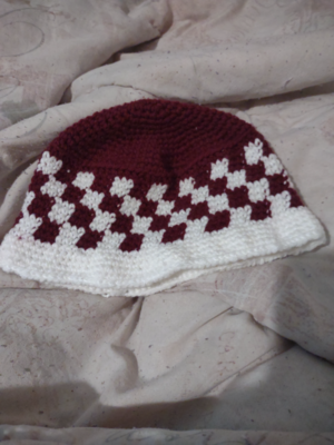 Checkered Crochet Bucket Hat