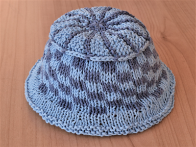 Checkered Knitted Bucket Hat