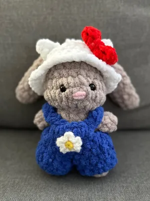 Baby Bunny in hello kitty outfit