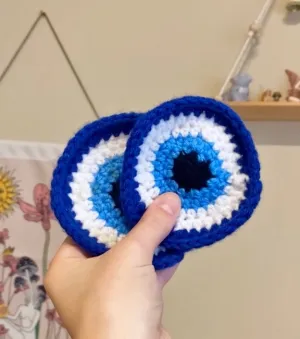 FREE Evil eye coaster Crochet pattern Ribblr