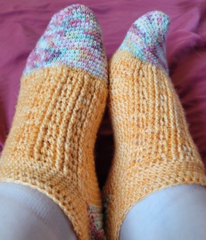 Twisting Ivy Crochet Socks