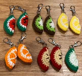 Fruit slice keychains