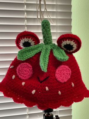 Frog hat crochet strawberry | PATTERN