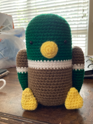 Crochet mallard duck