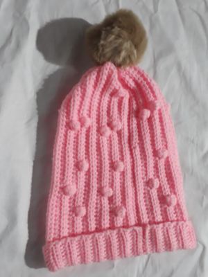 Mandy Bands Bobble Beanie