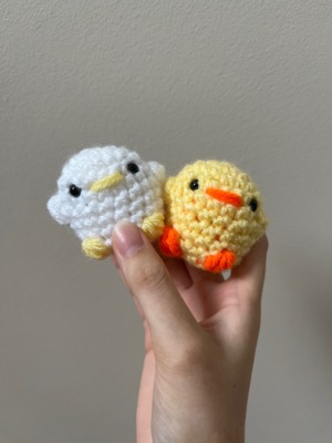 Small chick and duck