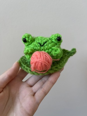 crocheting frog