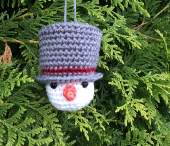 Crochet Snowman Christmas ornament