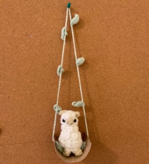 Crochet hanging vine seat