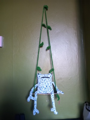 Crochet hanging vine seat