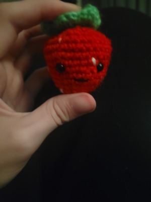 Strawberry Amigurumi Keychain