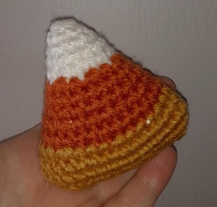 Candy Corn Amigurumi Keychain