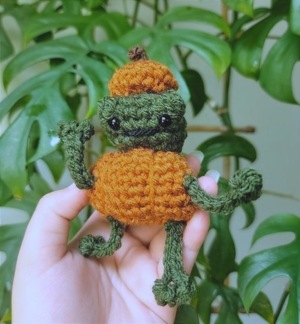 Pumpkin leggy frog