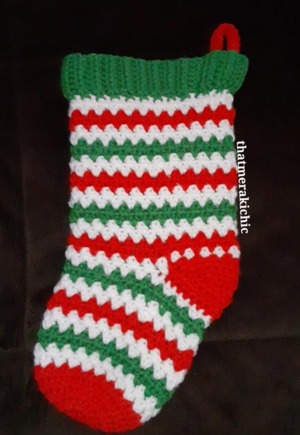 Crochet Christmas Granny Stitch Stocking