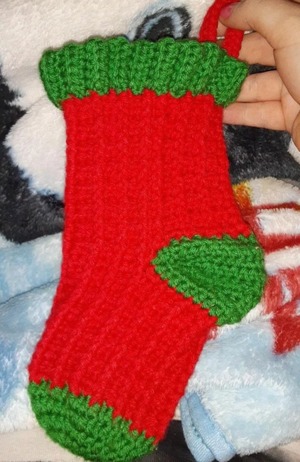 Crochet Christmas Waffle Stitch Stocking