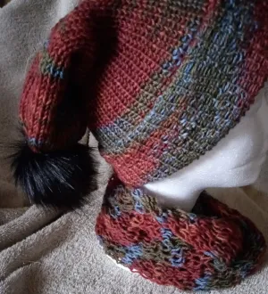 Tuscany Knit Slouch & Drop Stitch Infinity Scarf