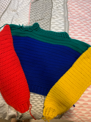 Colorblock Cropped Sweater