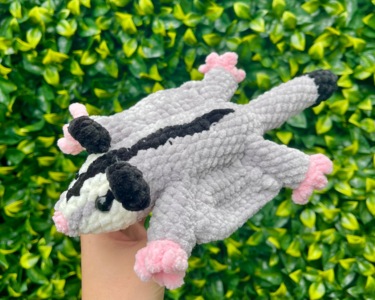 NO-SEW Sugar Glider with Baby, Cute Crochet Sugar Glider With Pouch & Baby Crochet Pattern