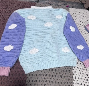 Colorblock Cloud Crochet Sweater: Crochet pattern