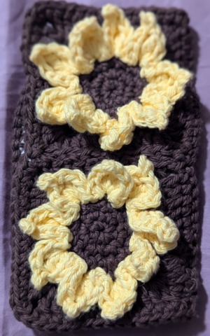 Sunflower Granny's Square Seatbelt Cover