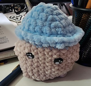 MINI Emotional Support Mushroom Boy, Crochet Cute Snuggly Mushroom Boy