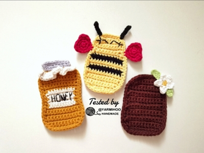 Crochet Honey Bee Coasters Pattern