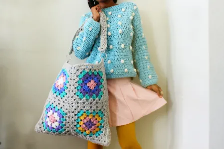 The Large G. Square Crochet Tote Bag