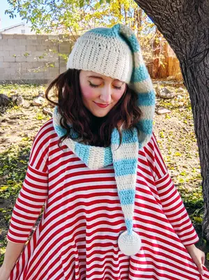 Striped Elf Hat Scarf