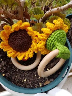 Sunflower Baby Rattle