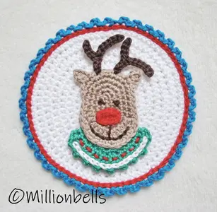 Reindeer Head Christmas Applique