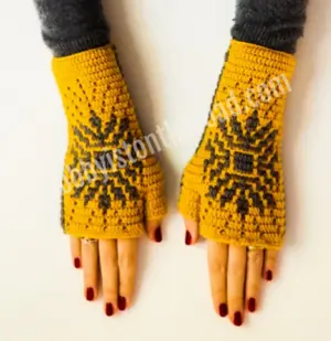 Baltic Sun Fingerless Gloves & (Bonus) Earwarmer