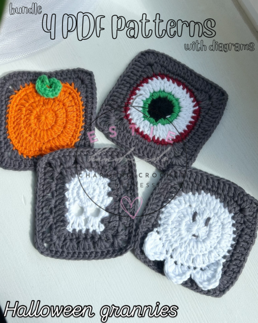 Halloween granny square bundle: Crochet pattern | Ribblr