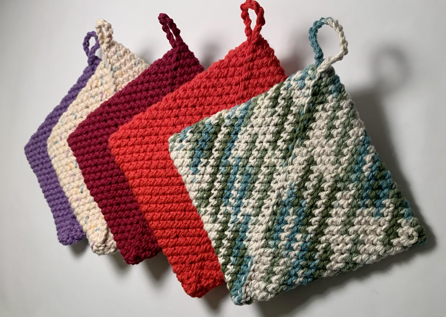 Four Square Knit Potholder ePattern