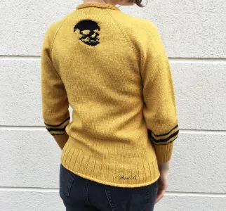 Mustard Sweater with Skull