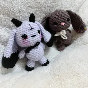 Crochet Gothic Bunny Plushy MADE TO ORDER