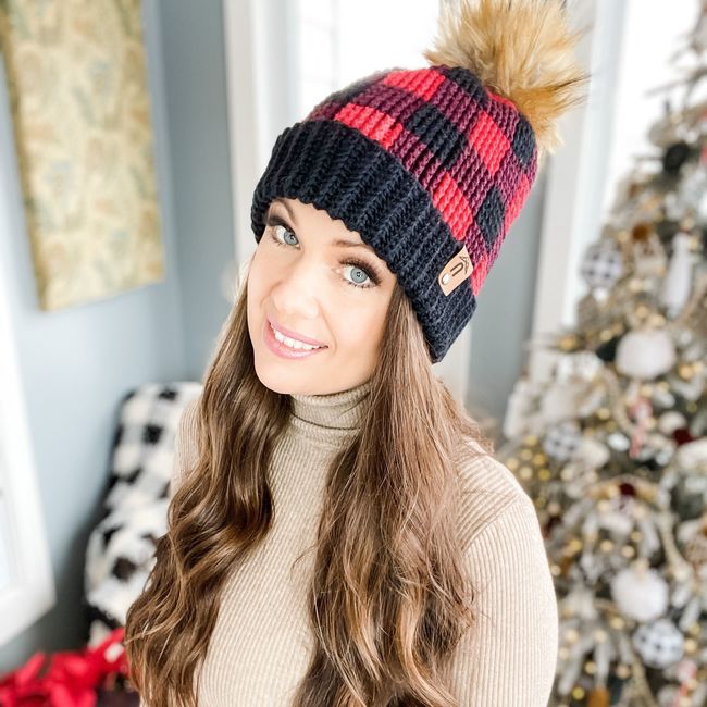 Thermal Buffalo Plaid Toque: Crochet pattern