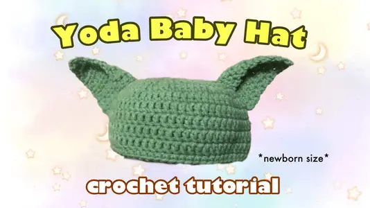 Yoda Baby Hat Crochet Pattern Beginner - Qroche'