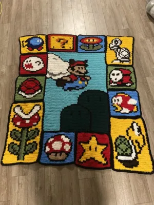 Mario 8 bit Blanket
