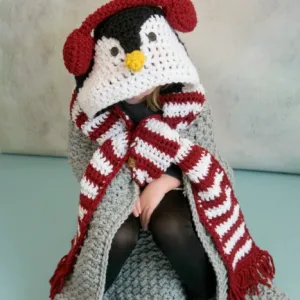 Hooded Penguin Blanket