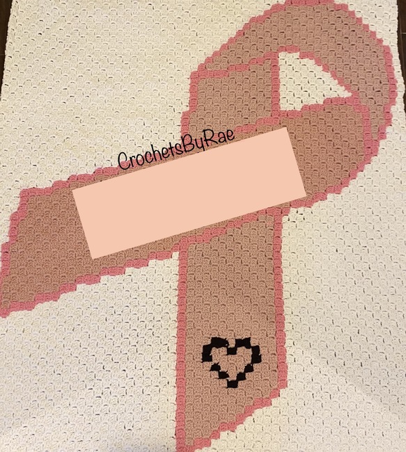 Pattern crochet blanket Cancer Ribbons