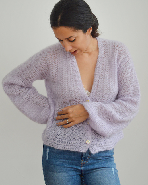 The Fluffy Lines Cardi: Crochet pattern | Ribblr