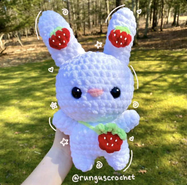 Strawberry bunny Crochet pattern Ribblr