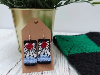 Demon Slayer inspired Hanafuda Earrings