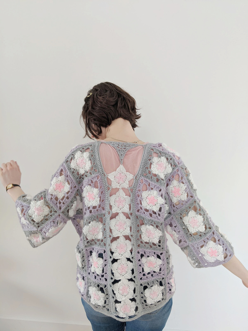 Crochet Varsity Inspired Cherry Blossom Jacket 