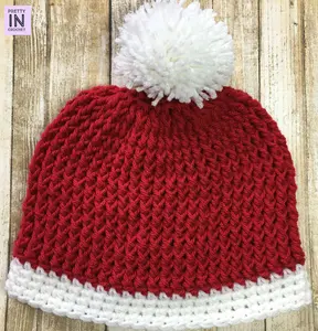 Santa Pom Pom Hat