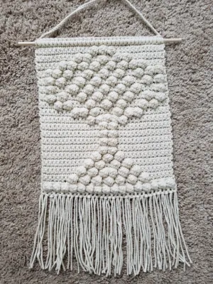 Tree Silhouette Bobble Stitch Wall Hanging