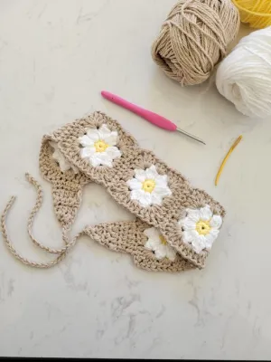 Crochet Daisy Headwrap